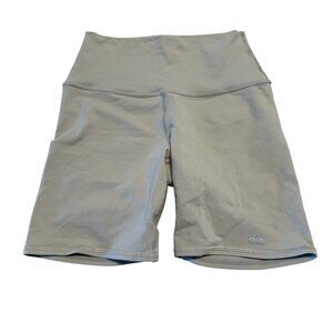 ALO Yoga 5" Airbrush High-Waist Lunar Gray Biker Short Women's X-Small XS